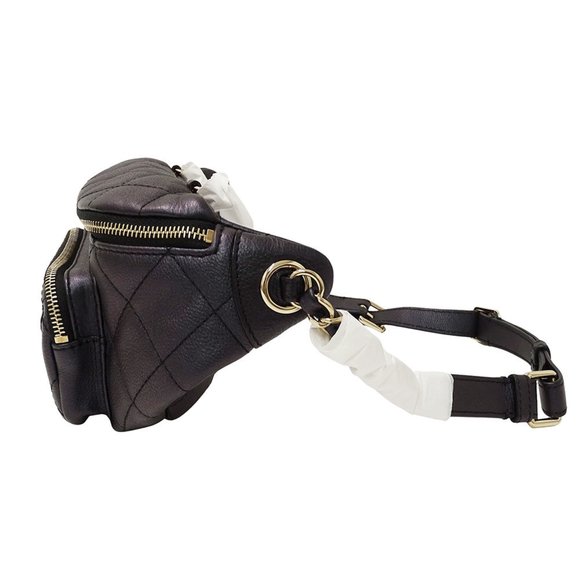 CHANEL Women's Bag, Body Waist Matelasse Leather, Black, Compact - Picture 5 of 12
